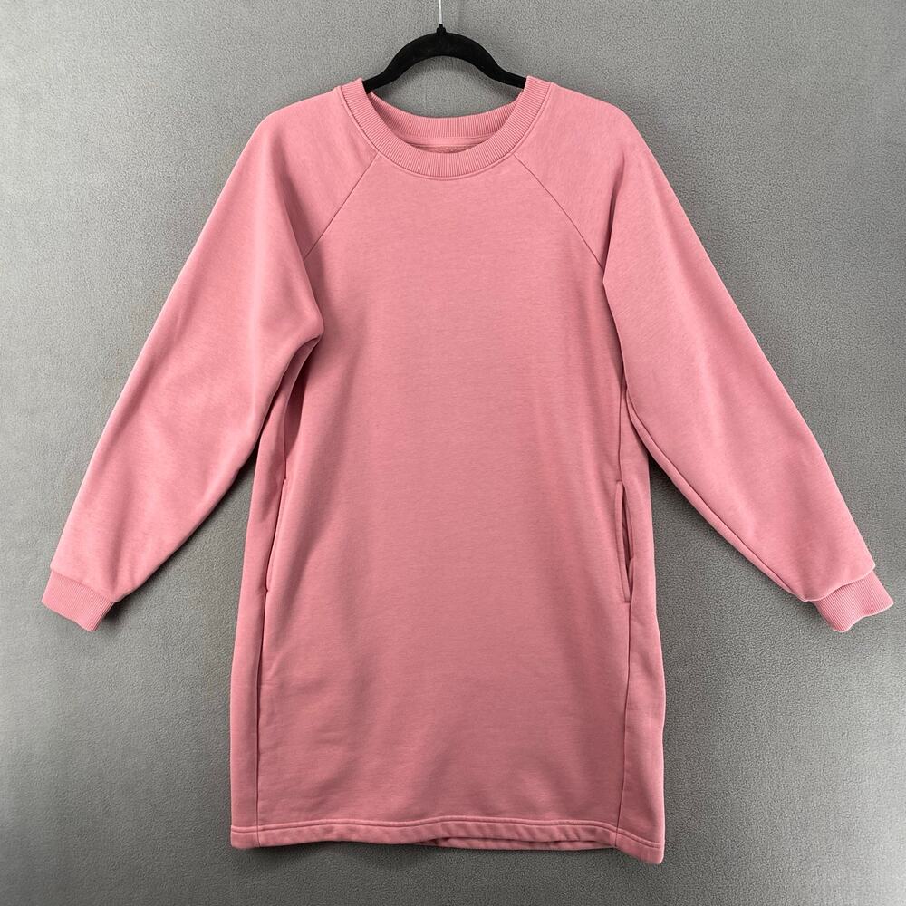 Pact Organic Cotton Blend Crew Neck Pullover Tunic Sweatshirt Womens M Pockets - Picture 3 of 15